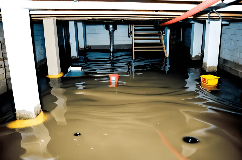 A flooded basement being cleared after a storm in Kannapolis, NC