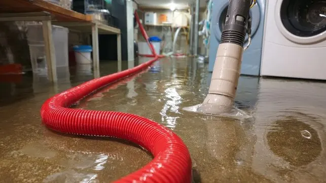 An appliance supply line leak being dried in a Kannapolis, NC home
